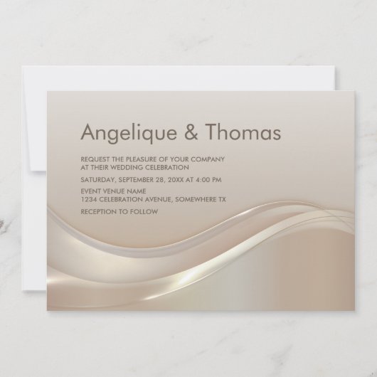 Modern Cream Wedding Kaart (Voorkant)