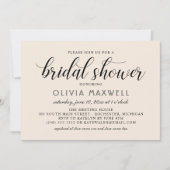 Modern Cream Zwart Script Bruiloft Vrijgezellenfee Kaart (Voorkant)