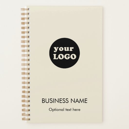 Modern Creamy White Custom Business Logo Planner (Voorkant)