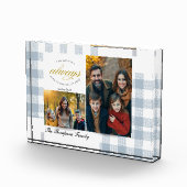 Modern Create your own Dusty Blue Family Photo Fotoblokken (Rechts)