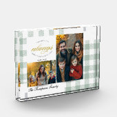 Modern Create your own Sage Green Family Photo Fotoblokken (Links)