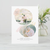 Modern Creatief Abstract sparen de Foto van de Dat Save The Date (Staand voorkant)