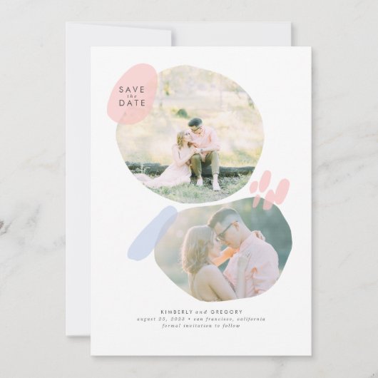 Modern Creatief Abstract sparen de Foto van de Dat Save The Date (Voorkant)