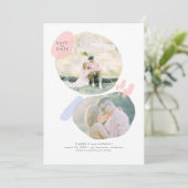 Modern Creatief Abstract sparen de Foto van de Dat Save The Date (Staand voorkant)