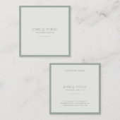 Modern Creatief Minimalistisch Elegant Groen Vierkante Visitekaartje (Voorkant / Achterkant)