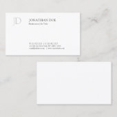 Modern Creatief Monogram Wit Eenvoudig Template Visitekaartje (Voorkant / Achterkant)