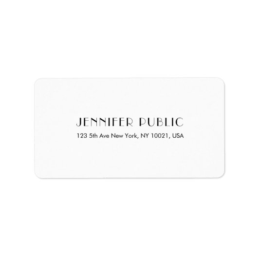 Modern creatief ontwerp Trendy witte Sjabloon Etiket (Voorkant)