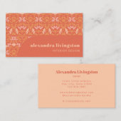 Modern Creatief Oranje Botanisch Professioneel Visitekaartje (Voorkant / Achterkant)