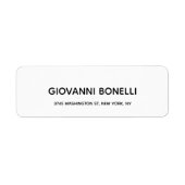 Modern Creatief Professioneel Gewoon Zwart Wit Etiket (Voorkant)