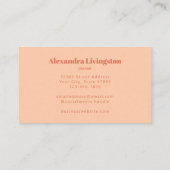 Modern Creatief Sinaasappel Botanische Professiona Visitekaartje (Achterkant)