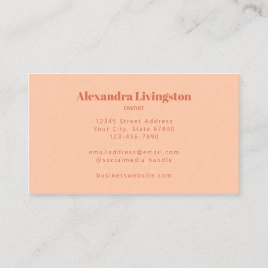 Modern Creatief Sinaasappel Botanische Professiona Visitekaartje (Achterkant)