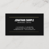 Modern Creatief Slank Effen Zwart Wit Trendy Visitekaartje (Voorkant)