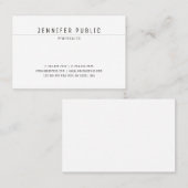 Modern Creatief Slank Ontwerp Duidelijk Trendy Wit Visitekaartje (Voorkant / Achterkant)