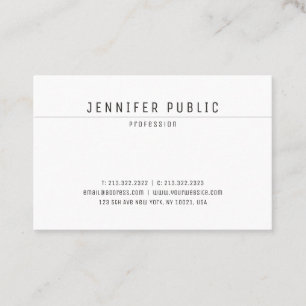 Modern Creatief Slank Ontwerp Duidelijk Trendy Wit Visitekaartje