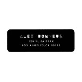 Modern creatief zwart-wit retouradres etiket (Voorkant)