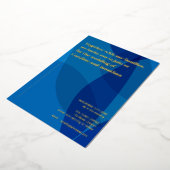 Modern Creative Boho Abstract Blue Wedding Gold Folie Uitnodiging (Gedraaid)