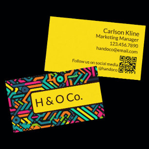 Modern Creative Bold QR Code Visitekaartje