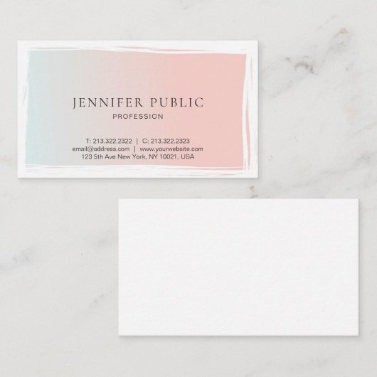 Modern Creative Graphic Design Trendy Plain Visitekaartje (Voorkant / Achterkant)