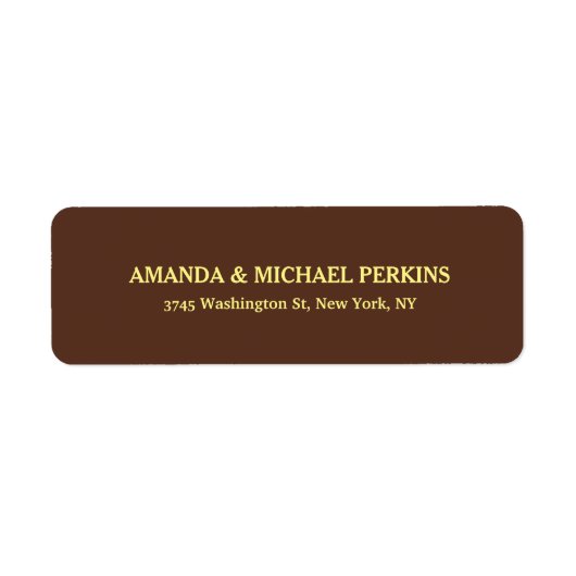 Modern Creative Minimalist Plain Brown Etiket (Voorkant)