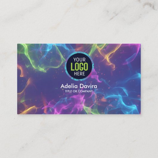  Modern Creative Pro– Neon Opal Gemstone Card Visitekaartje (Achterkant)