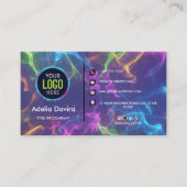  Modern Creative Pro– Neon Opal Gemstone Card Visitekaartje (Voorkant)