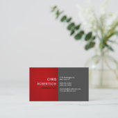 Modern Creative Red Grey Attractive Visitekaartje (Staand voorkant)