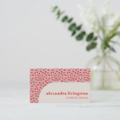 Modern Creative Scandinavian Red Floral Visitekaartje (Staand voorkant)