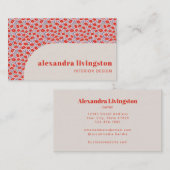Modern Creative Scandinavian Red Floral Visitekaartje (Voorkant / Achterkant)