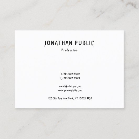 Modern Creative Simple Sjabloon Professional Luxe Visitekaartje (Achterkant)