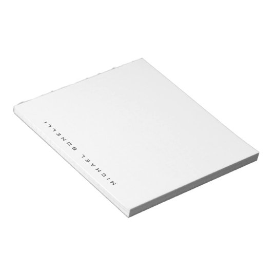 Modern Creative Trendy White voeg naam toe Notitieblok (Schuin)
