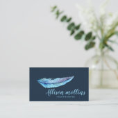 Modern Creative Writer Feather Logo Visitekaartje (Staand voorkant)