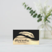 Modern Creative Writer Feather Logo Visitekaartje (Staand voorkant)