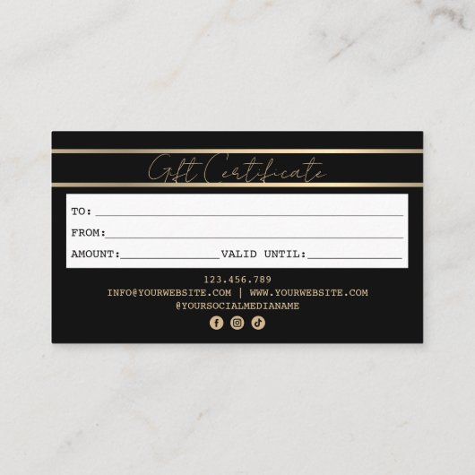Modern Credit Kaart Gift Kaart Certificaat (Achterkant)