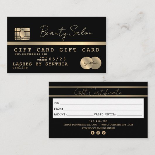 Modern Credit Kaart Gift Kaart Certificaat (Voorkant / Achterkant)
