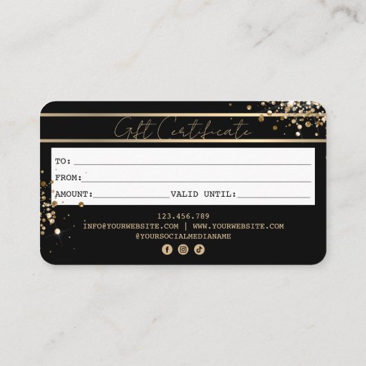 Modern Credit Kaart Gift Kaart Certificaat (Achterkant)