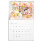 Modern Creëer je eigen aangepaste fotoserie Black Kalender (Mar 2026)