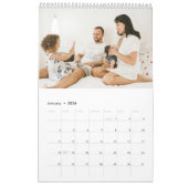 Modern Creëer je eigen aangepaste fotoserie Black Kalender (Jan 2026)