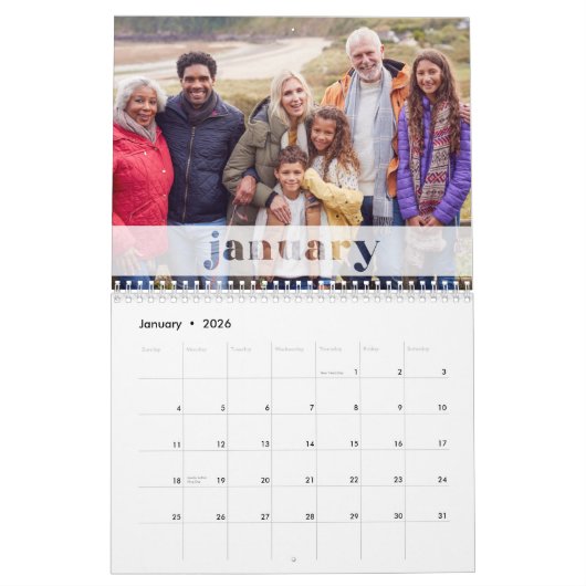 Modern Creëer Uw Eigen Familie Foto | Overlay Kalender (Jan 2026)
