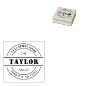 MODERN Creëer Uw eigen ronde retouradres Rubberstempel (Gestempeld)