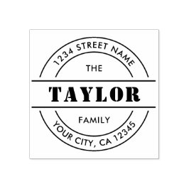 MODERN Creëer Uw eigen ronde retouradres Rubberstempel