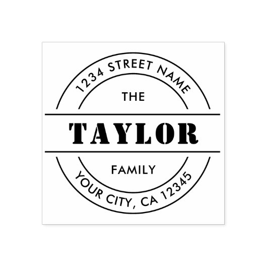 MODERN Creëer Uw eigen ronde retouradres Rubberstempel (Afrduk)