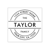 MODERN Creëer Uw eigen ronde retouradres Rubberstempel (Afrduk)