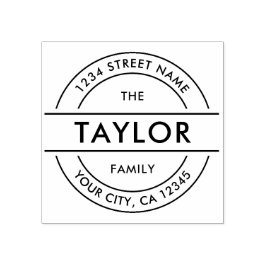 MODERN Creëer Uw eigen ronde retouradres Rubberstempel