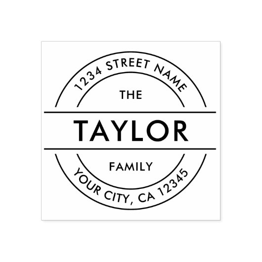 MODERN Creëer Uw eigen ronde retouradres Rubberstempel (Afrduk)