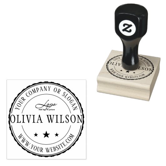 Modern |Creëer uw eigen zakelijke Logo rubberstemp Rubberstempel (Gestempeld)