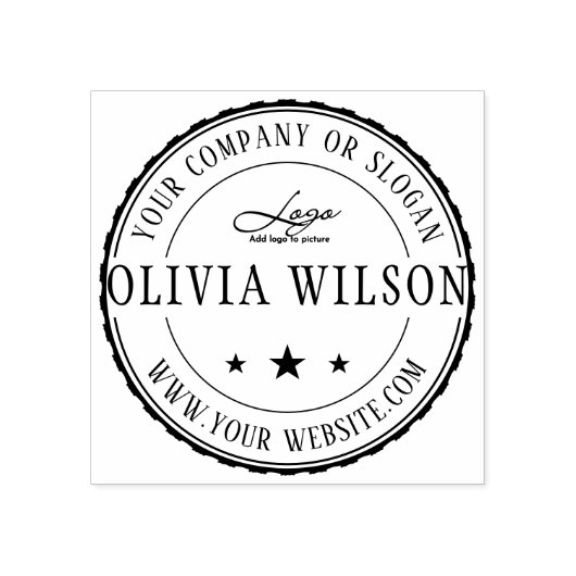 Modern |Creëer uw eigen zakelijke Logo rubberstemp Rubberstempel (Afrduk)