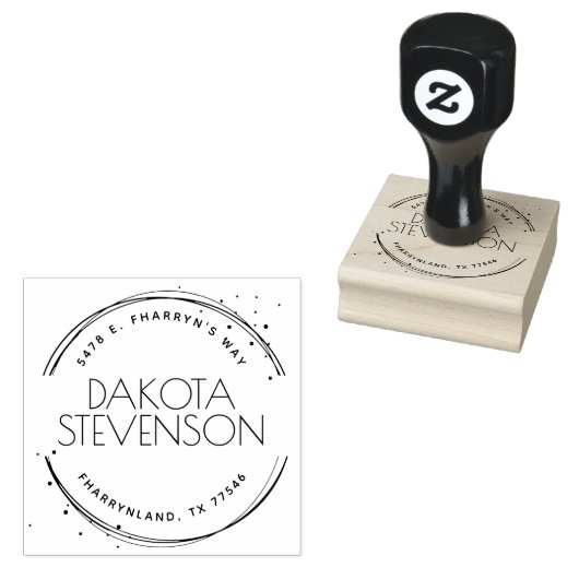 Modern Creëer Uw Naam en Retouradres Rubberstempel (Gestempeld)