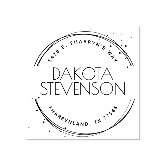 Modern Creëer Uw Naam en Retouradres Rubberstempel (Afrduk)