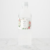 Modern Creme Roos Bloemen Waterverf Bruiloft Waterfles Etiket (Voorkant)