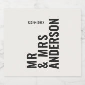 Modern crème zwart minimaal vet eenvoudig huwelijk bier etiket (Enkel label)